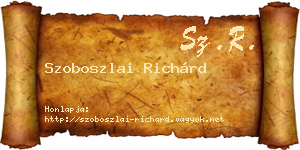 Szoboszlai Richárd névjegykártya