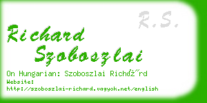 richard szoboszlai business card